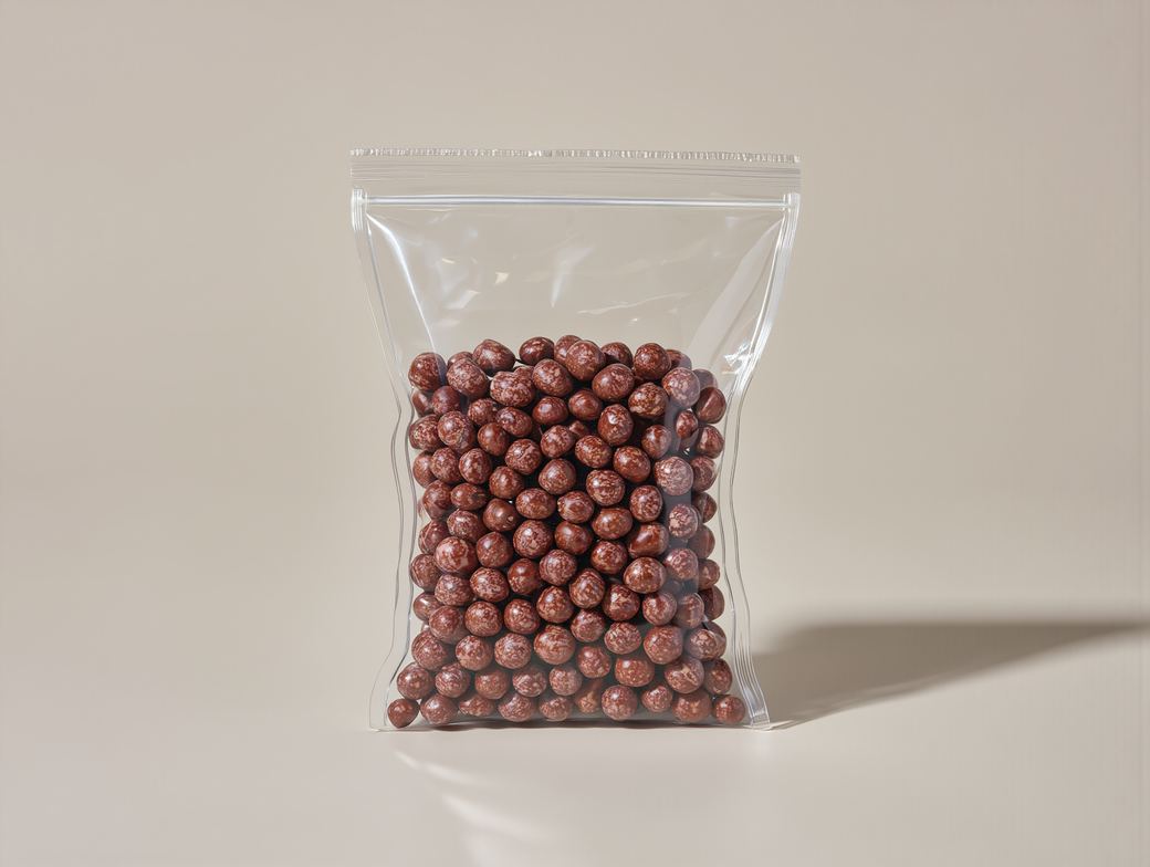 Clear packs of sugar beans