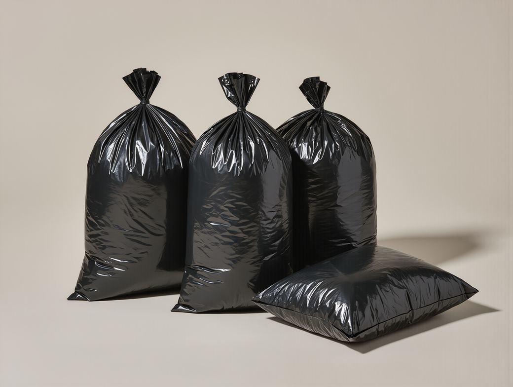 Heavy-duty black refuse bags